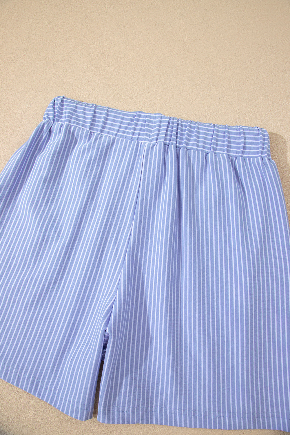 Lilian Dolman Sleeve Polo Shirt Set — striped polo top and shorts set