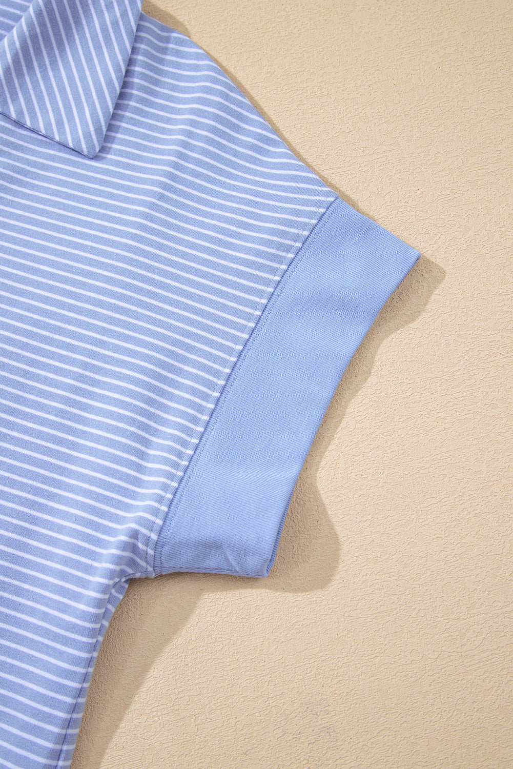 Lilian Dolman Sleeve Polo Shirt Set — striped polo top and shorts set