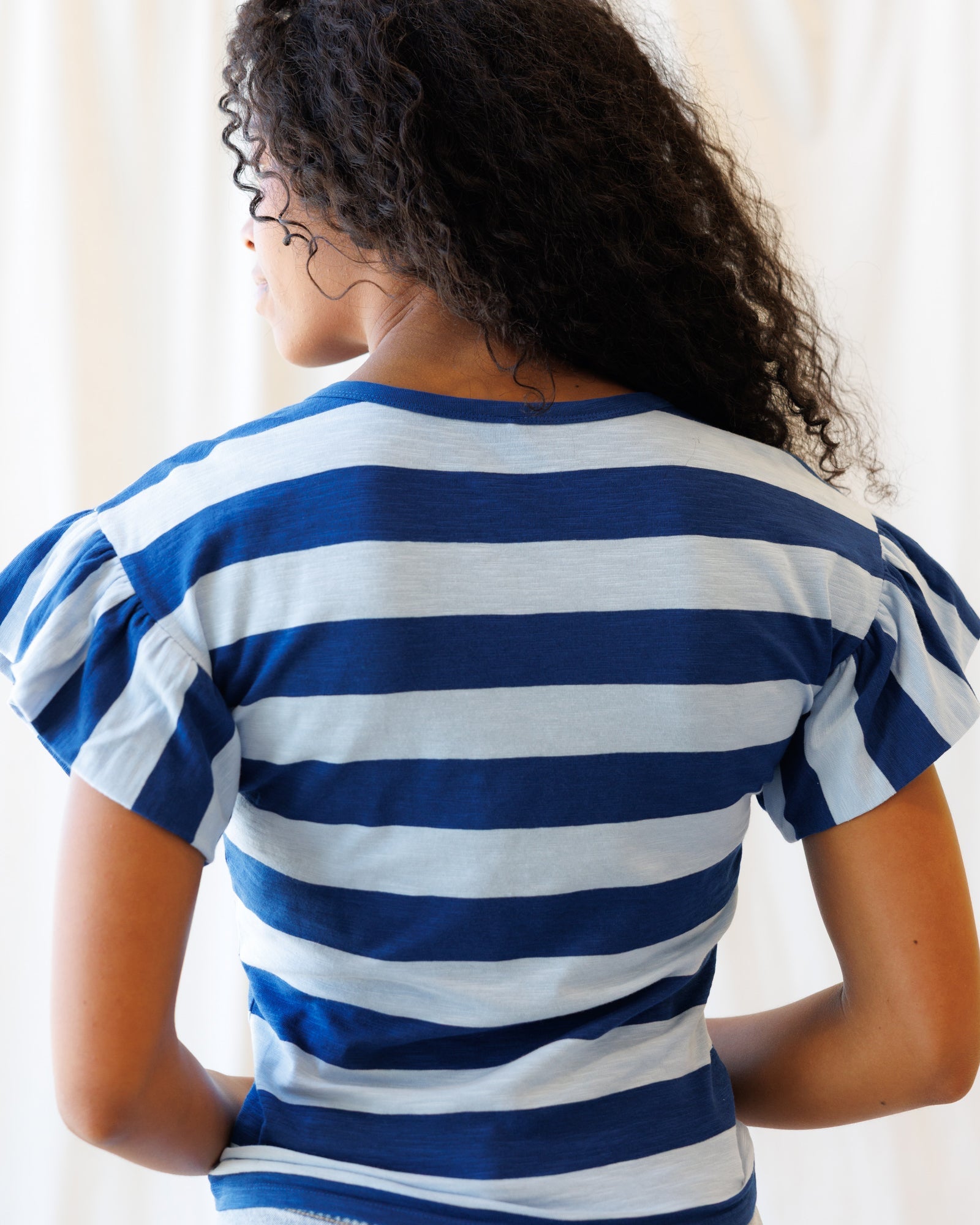 Charisma Tee — flutter-sleeve cotton tee