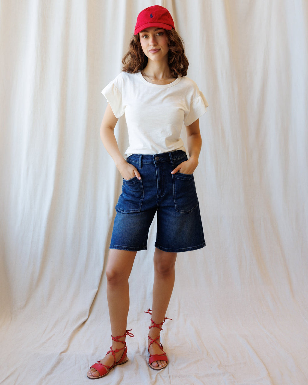 Charisma Tee — flutter-sleeve cotton tee