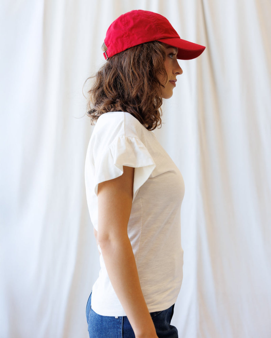 Charisma Tee — flutter-sleeve cotton tee