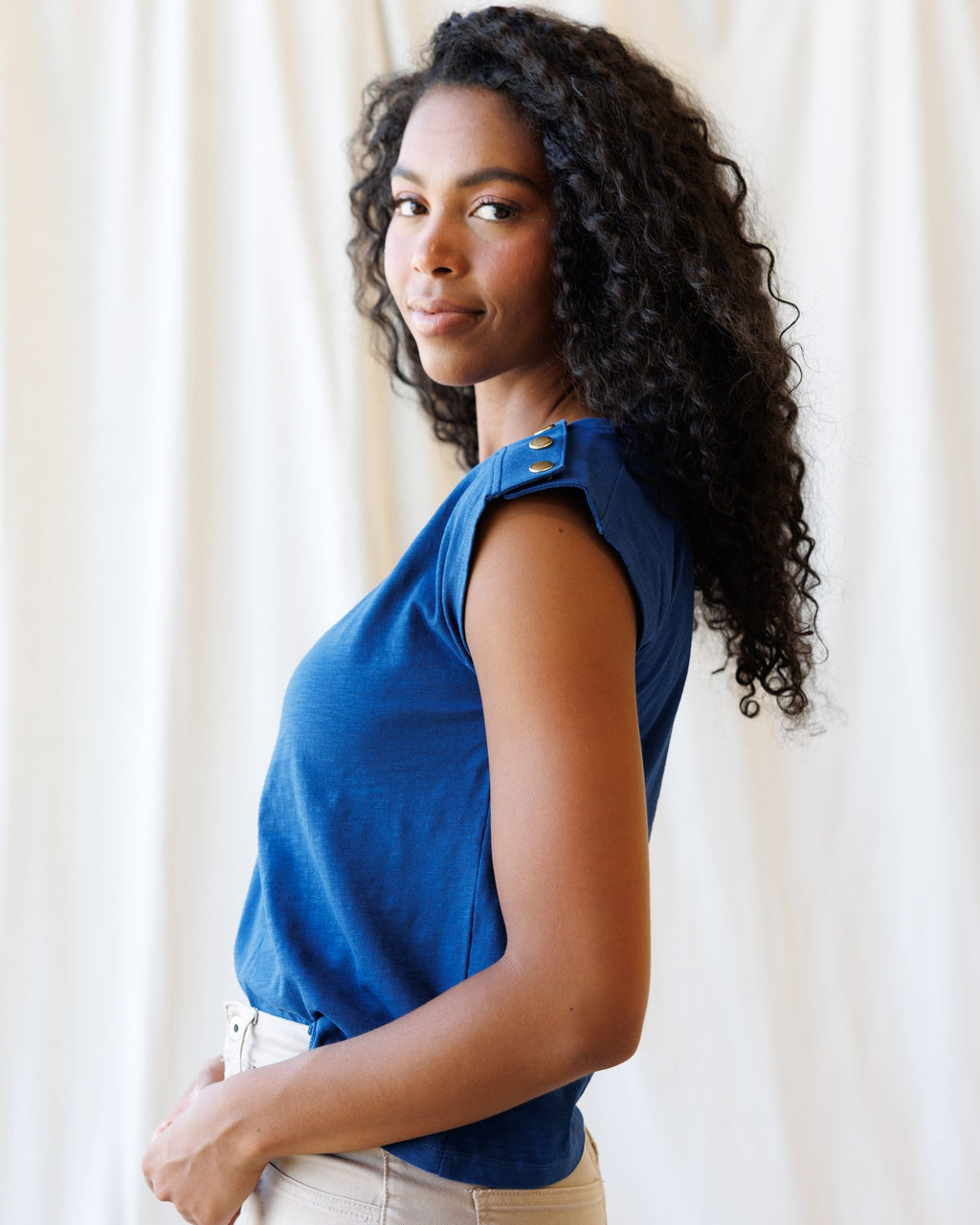 Bar Harbor Top — boat-neck cap-sleeve top