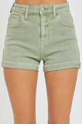 Risen Essential High-Rise Cuffed Shorts — cuffed denim shorts