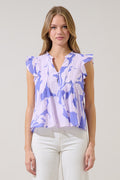 Cap Sleeve Floral Top — floral cap-sleeve blouse
