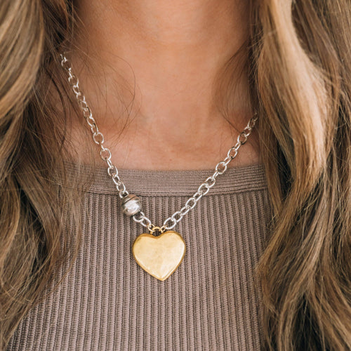Charisma Necklace — mixed-metal heart necklace