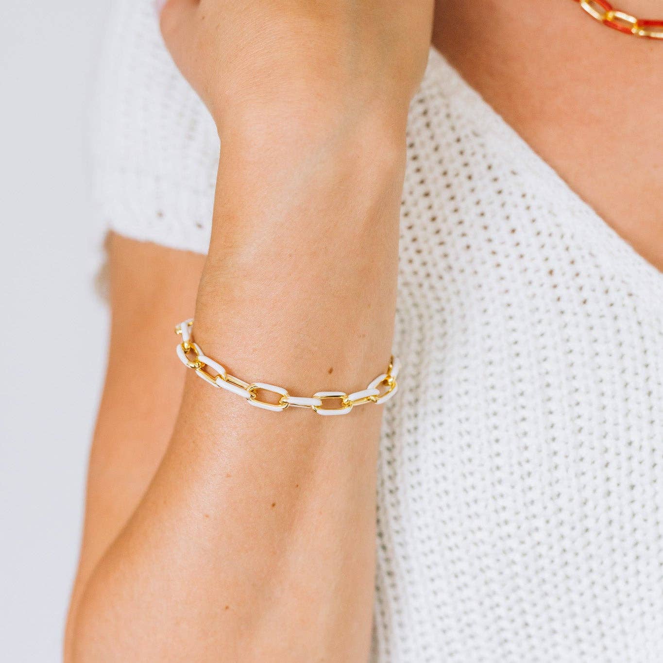 Justice Bracelet — enamel link stretch bracelet