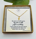 Grace is Sufficient Cross Necklace — cross pendant with scripture card