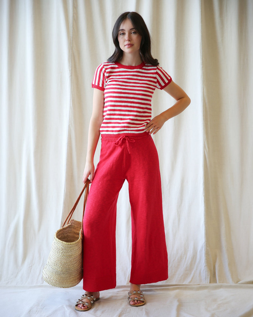 Round Trip Pant — wide-leg cropped cotton pants
