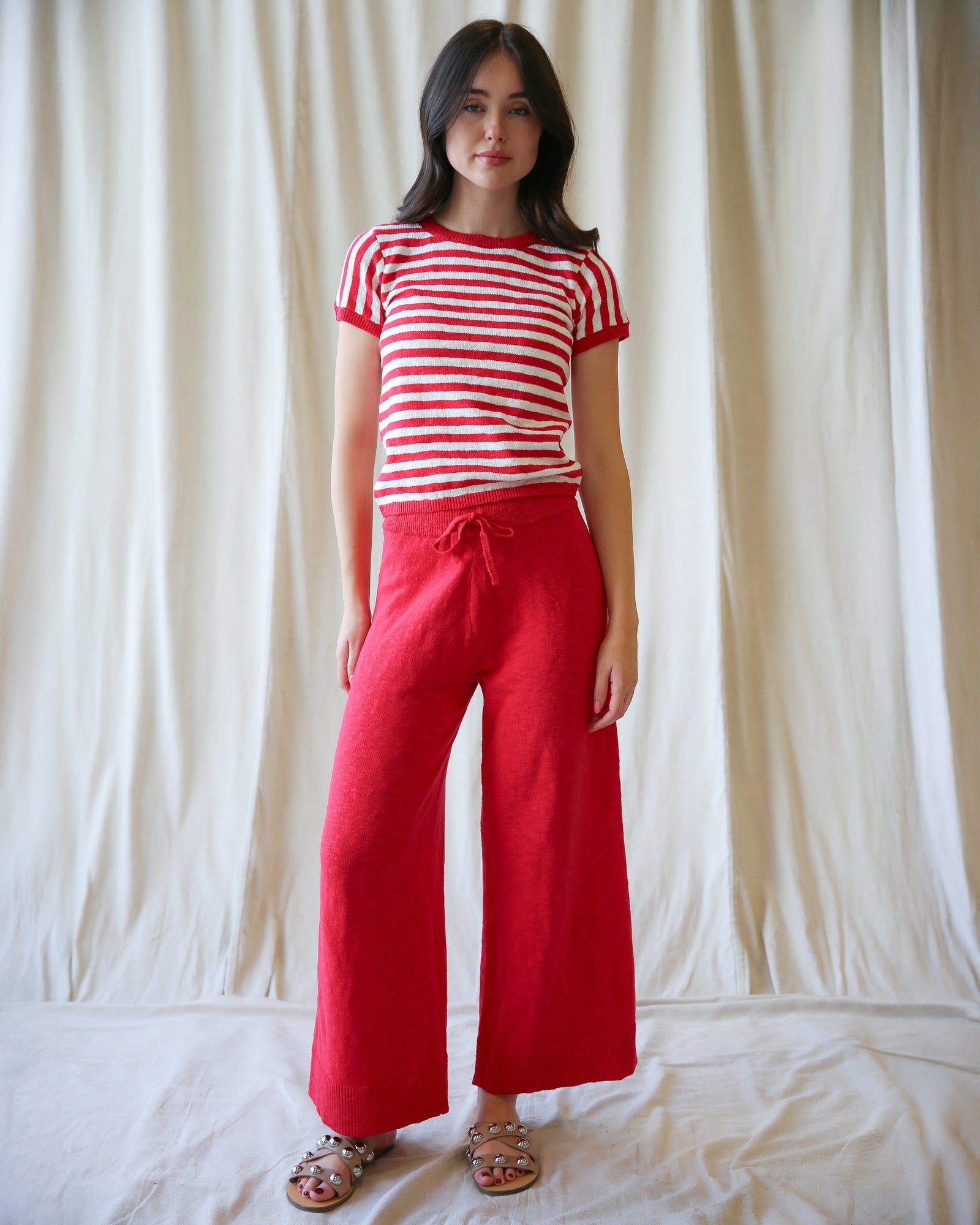 Round Trip Pant — wide-leg cropped cotton pants
