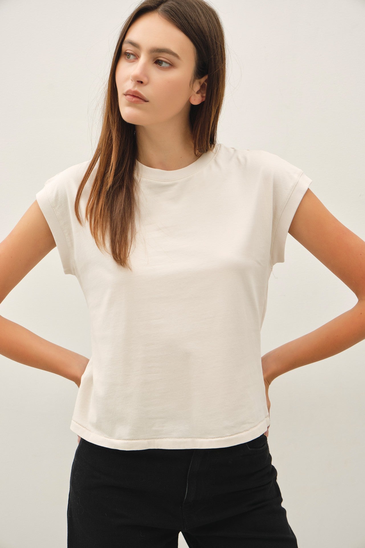 Everyday Cap Sleeve Tee — garment-dyed cotton tee