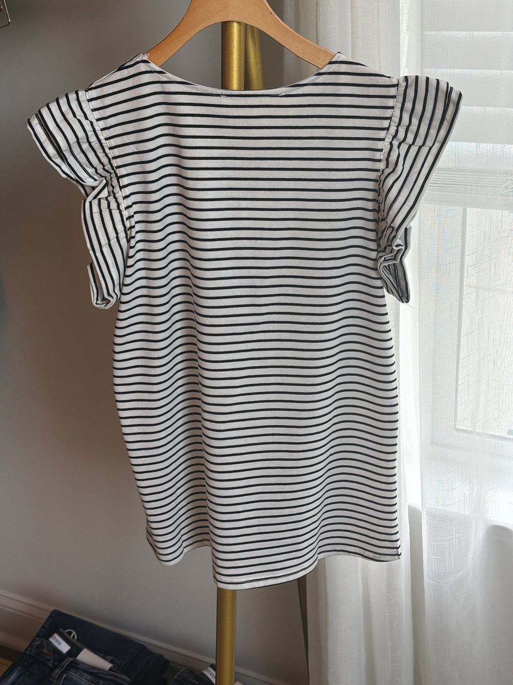 Coastal Stripe Ruffle Top