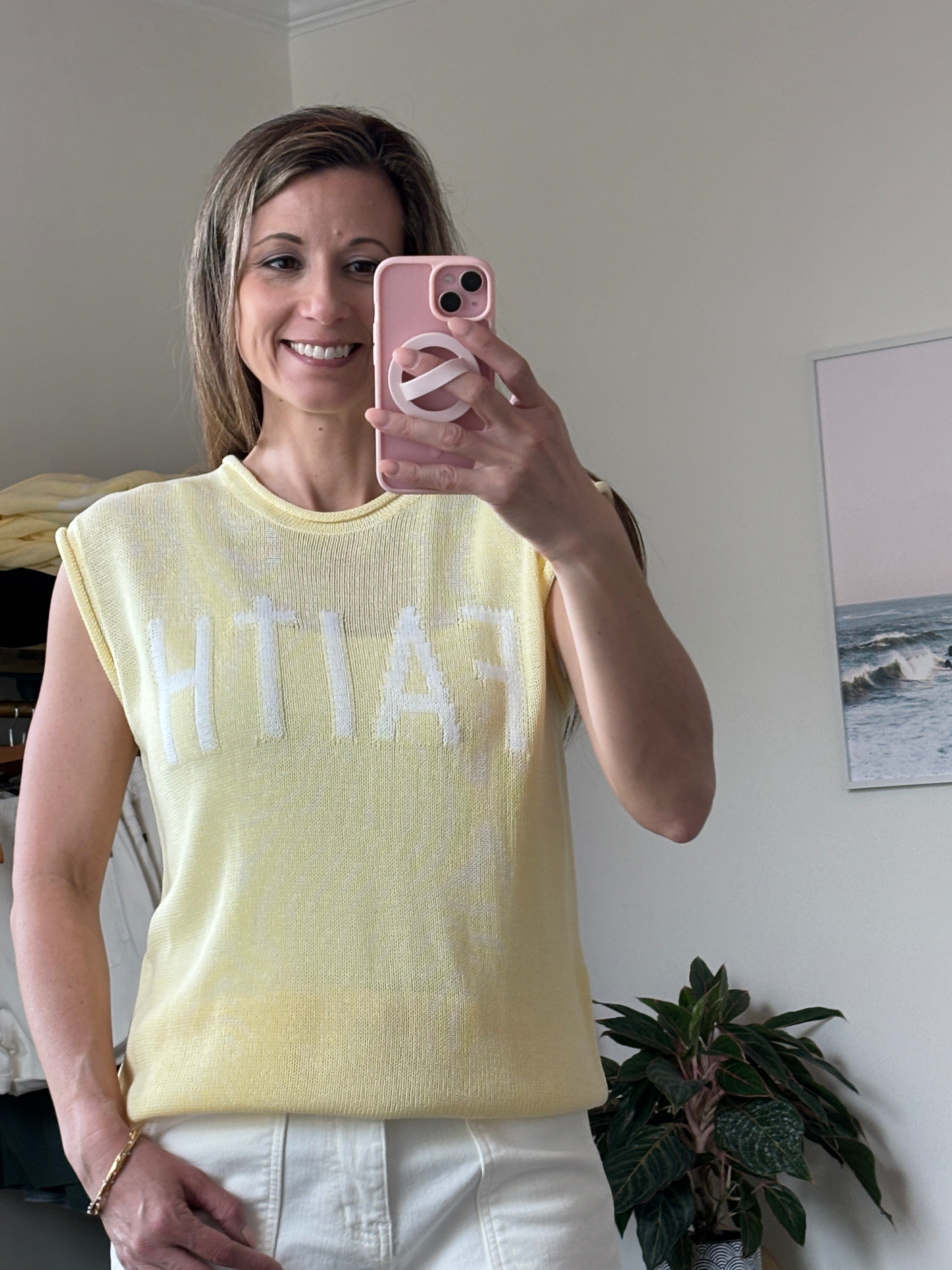 Faith Lightweight Sleeveless Sweater Top