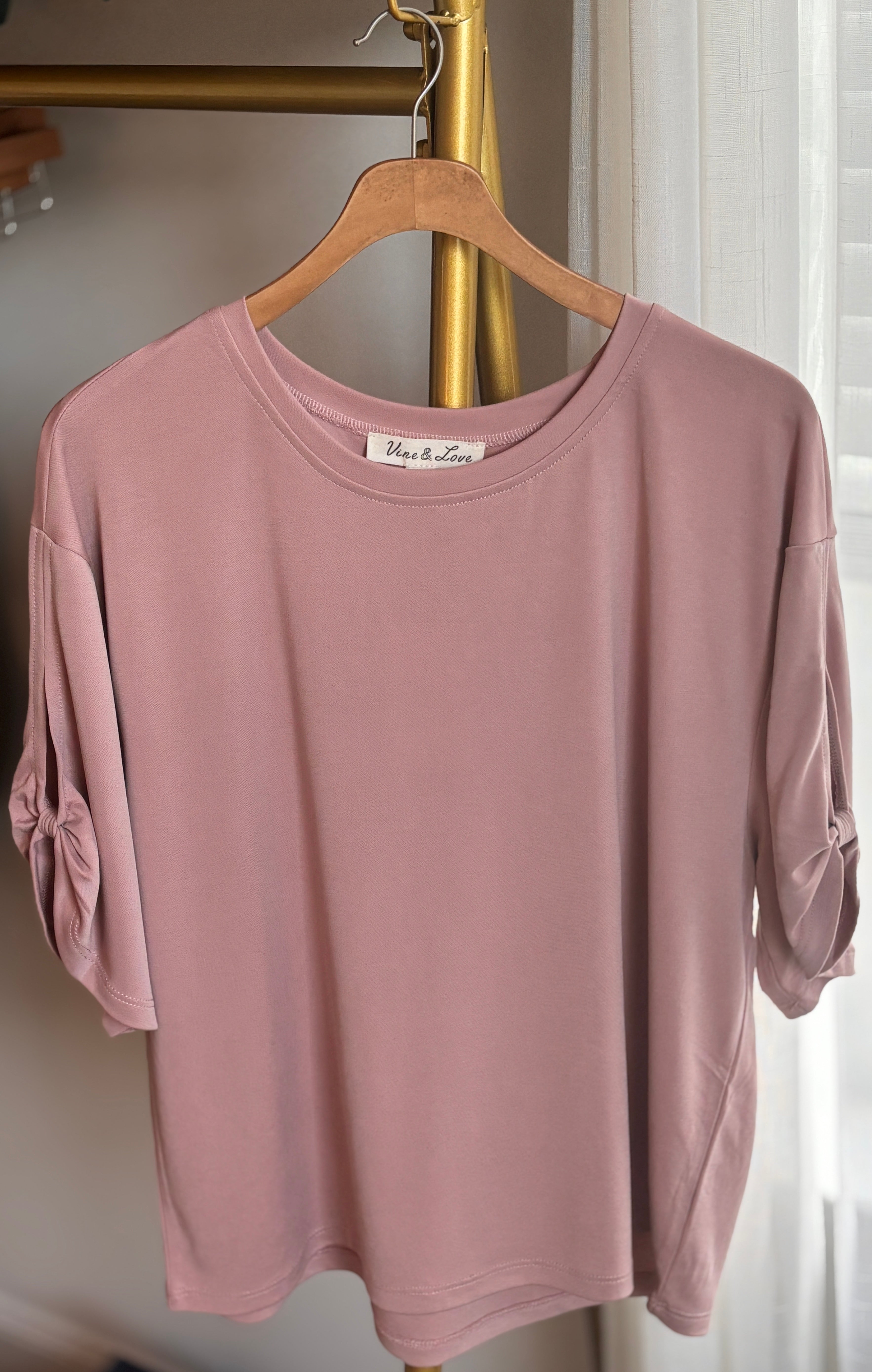 Blush Tie Sleeve Tee