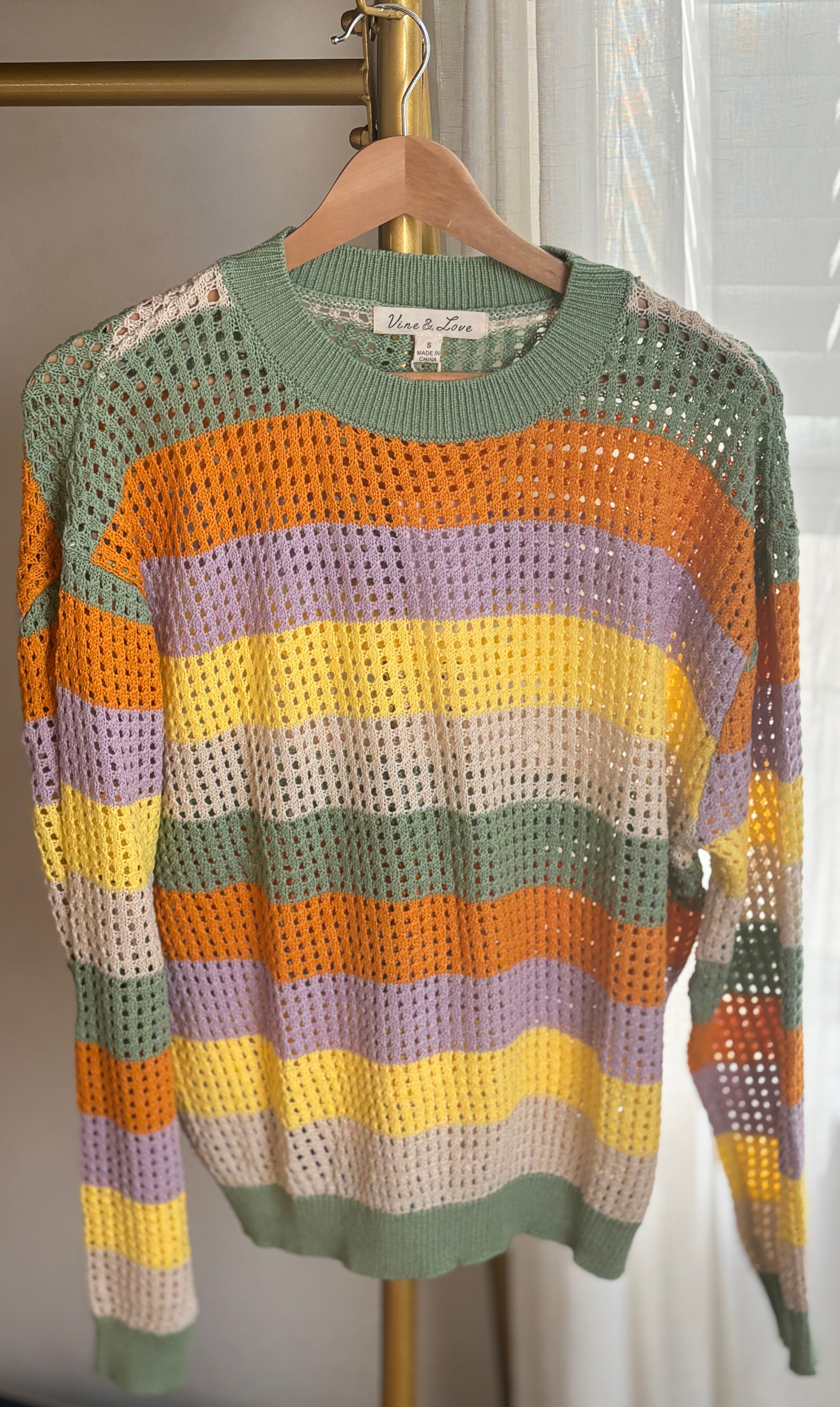 Effortless Open-Knit Crew Sweater