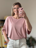 Blush Tie Sleeve Tee