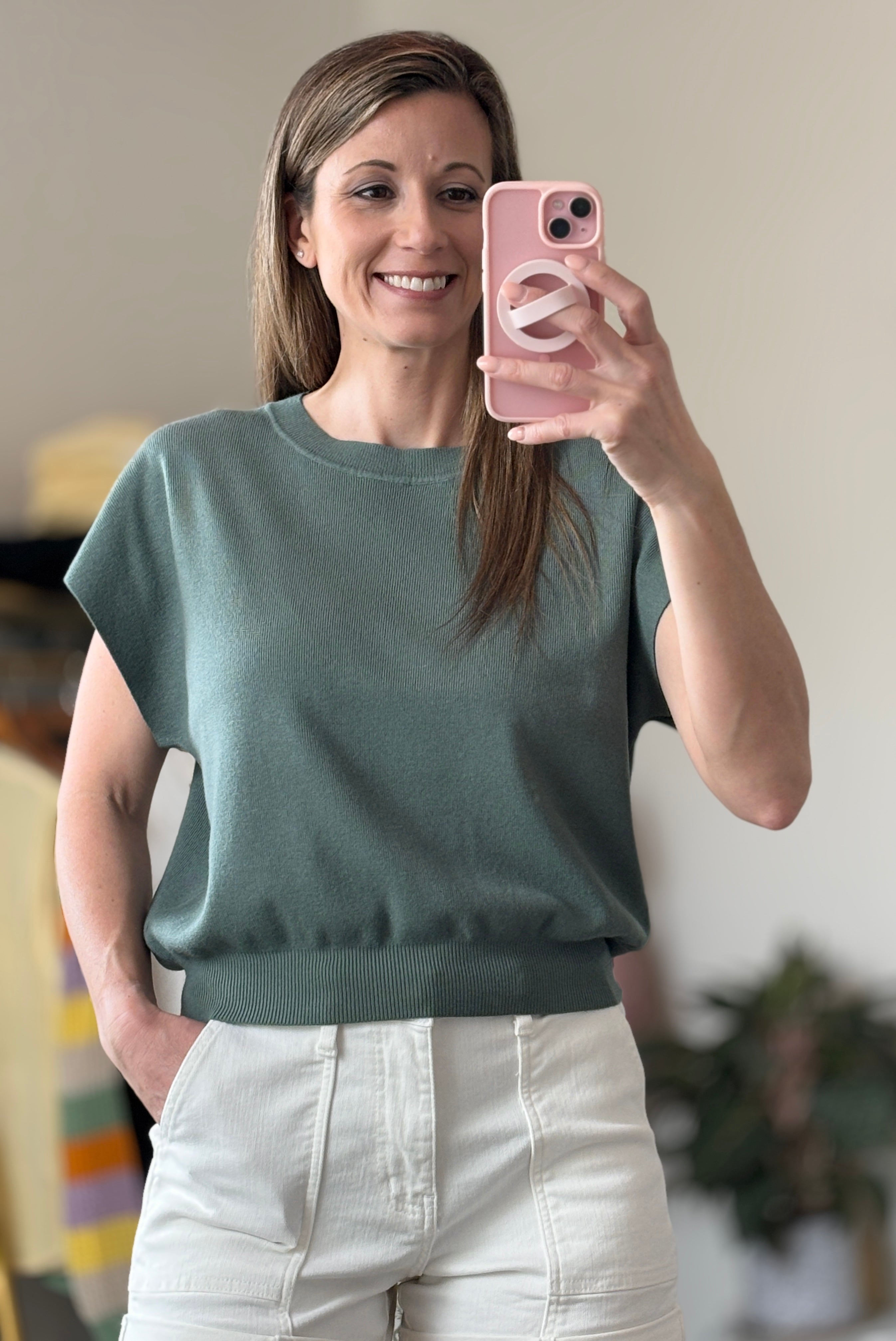 Everyday Round Neck Short Sleeve Sweater