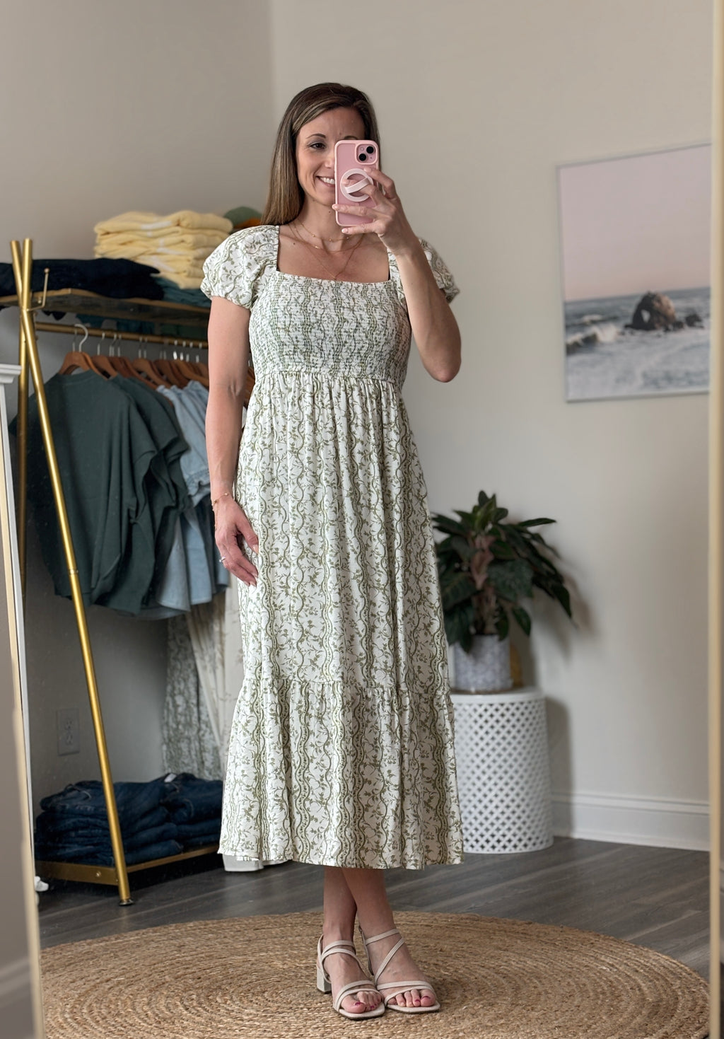 Everly Puff Sleeve Midi Dress