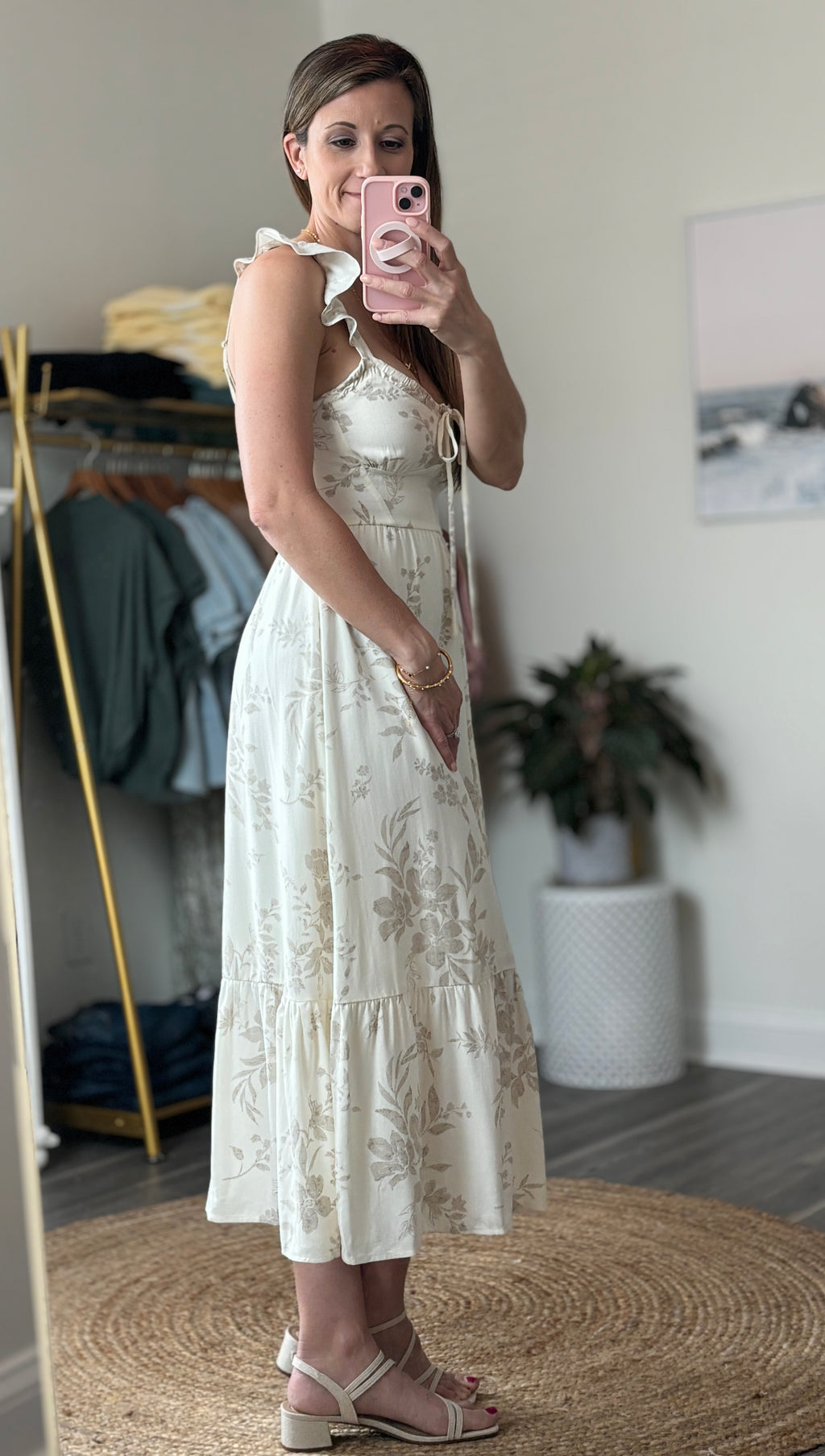 Sweetheart Ruffle Midi Dress