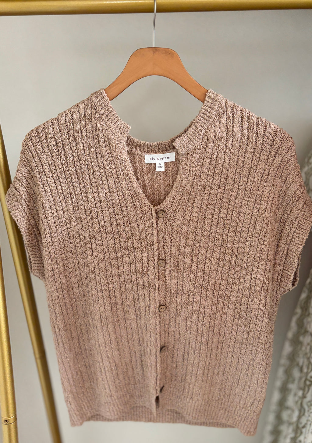 Ribbed Button Front Sweater