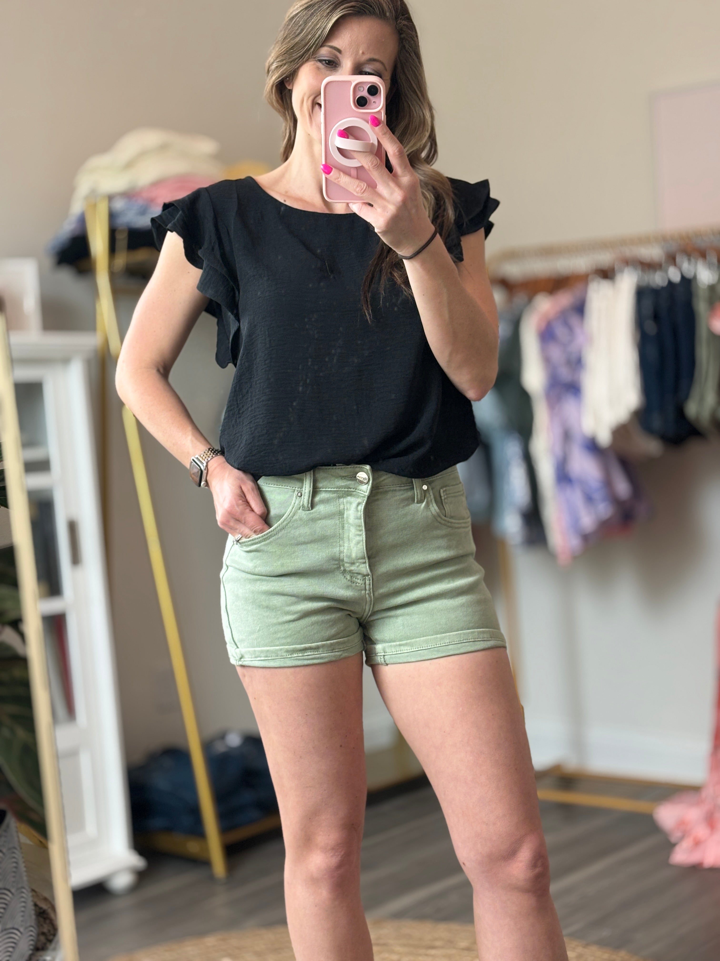 Risen Essential High-Rise Cuffed Shorts