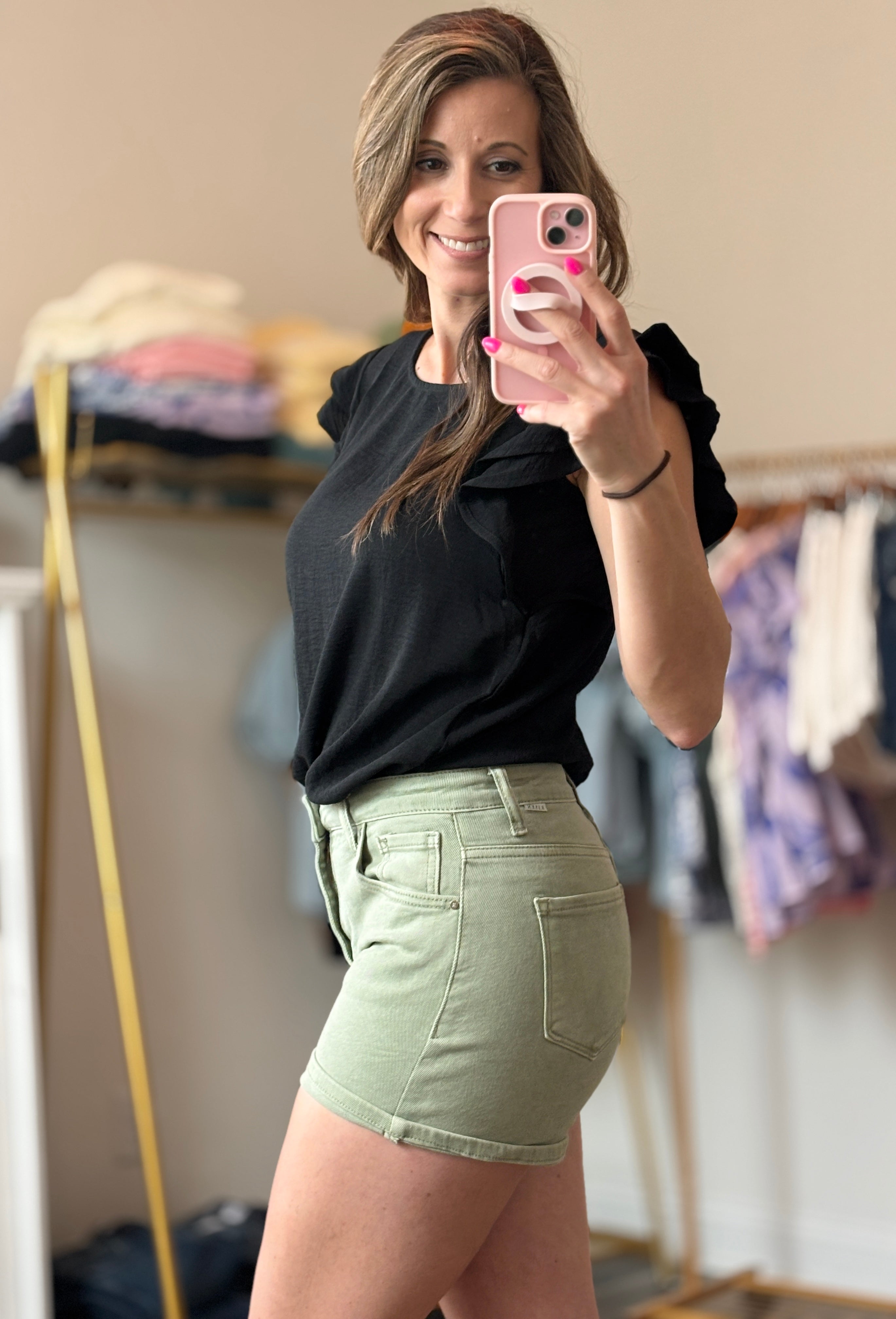 Risen Essential High-Rise Cuffed Shorts