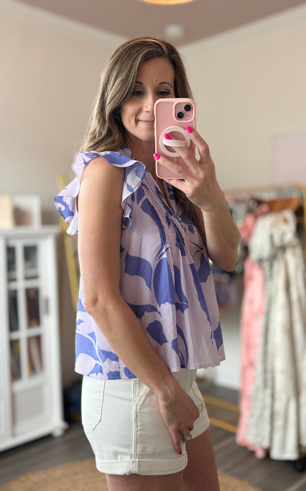 Cap Sleeve Floral Top