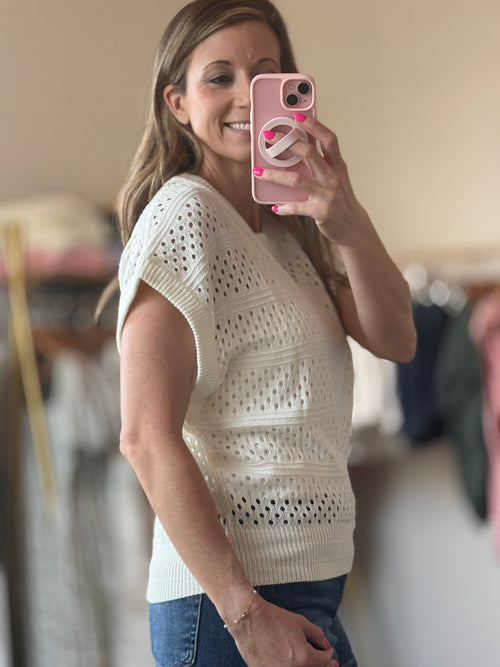 Breeze Open-Knit Dolman Sweater