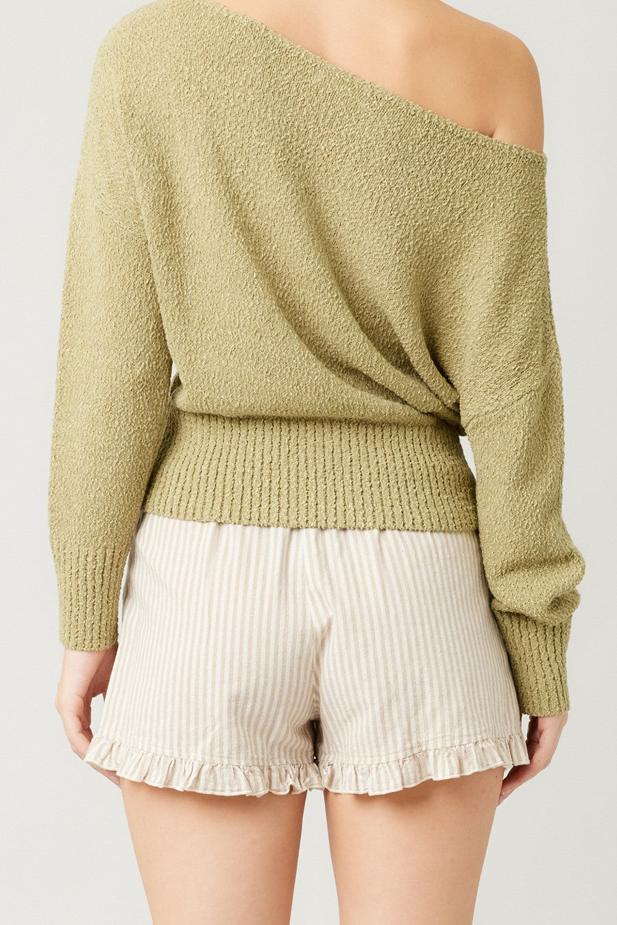 Striped Cotton Ruffle Shorts — striped cotton ruffle shorts