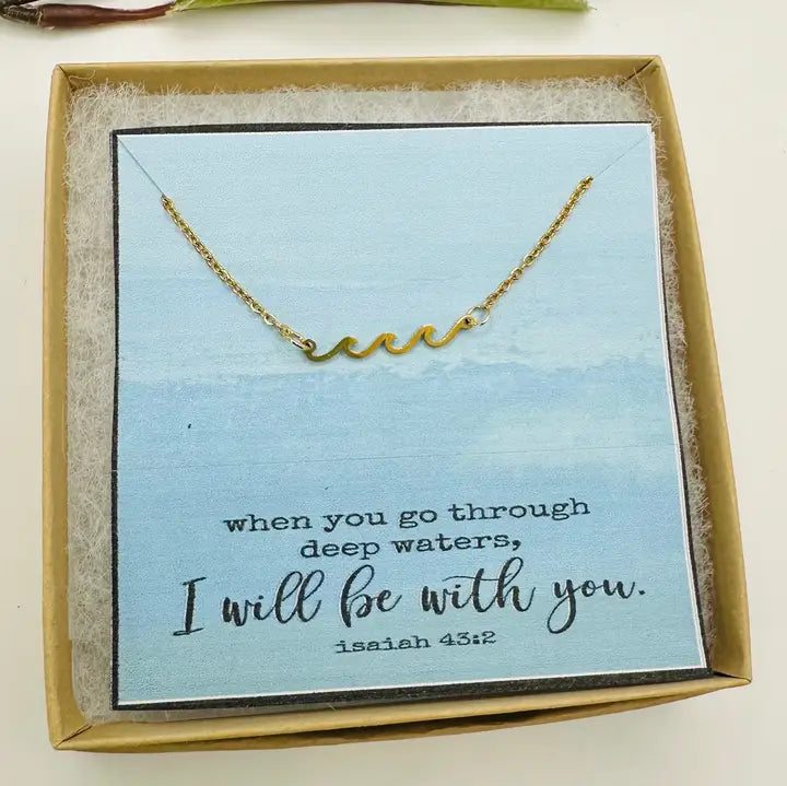 Deep Waters Necklace — handmade wave pendant necklace
