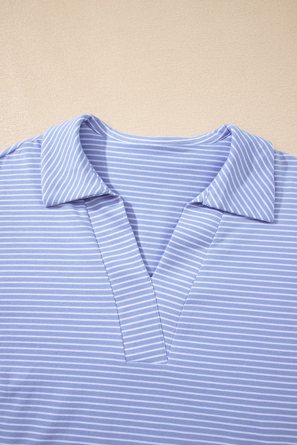 Lilian Dolman Sleeve Polo Shirt Set — striped polo top and shorts set
