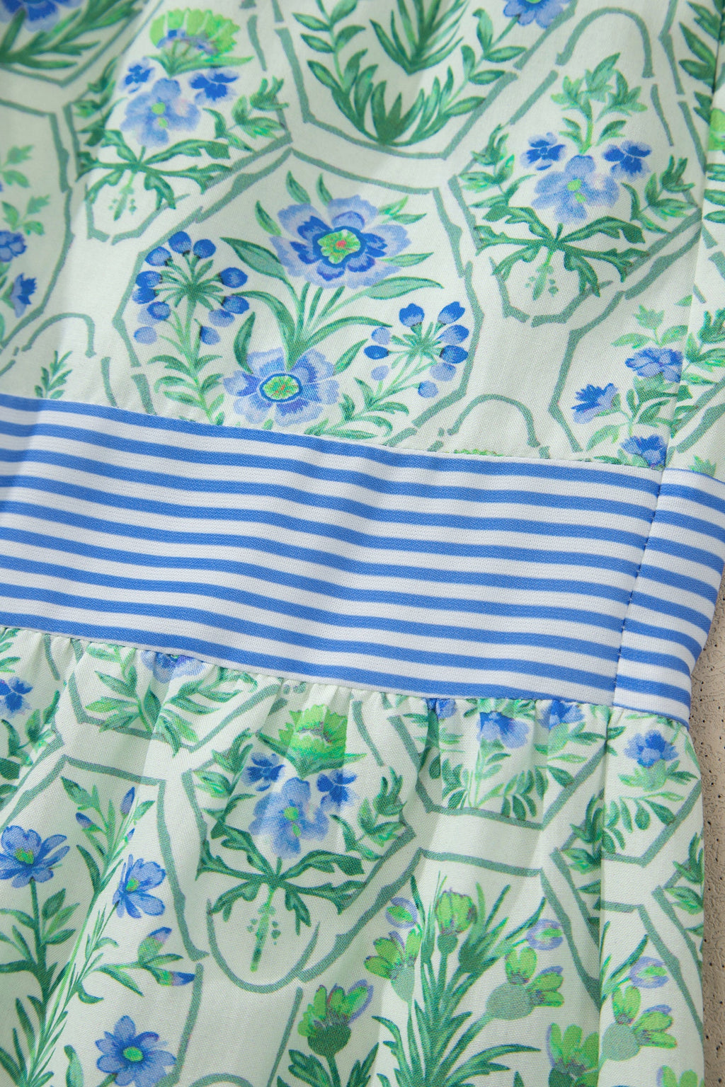 Akira Patchwork Detail Sleeveless Dress — close-up fabric texture